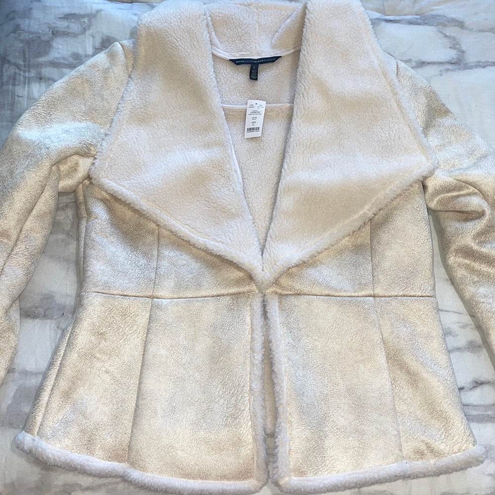 WHBM Shearling Drape Coat